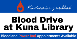 Blood Drive at Kuna Library Logo