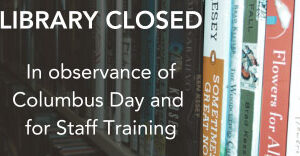 Library Closed in Observance of Columbus Day and for Staff Training Logo