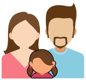 Clip art of parents and child