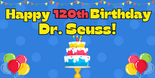 Dr Seuss 120th birthday celebration logo