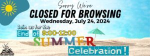 Summer Reading Celebration and Library Closed for Browsing