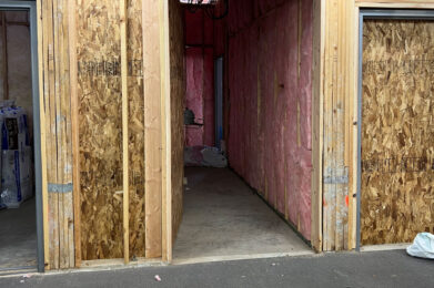 Kuna Library study rooms with framed walls and insulation