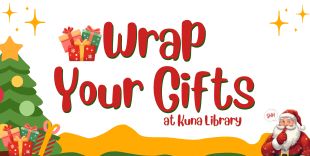 Free gift wrapping station at Kuna Library now through December 23, 2025